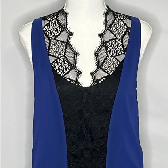 Sandro Paris Sleeveless Slip Dress with Black Lace - Size Small (Sandro Size 1) - Picture 2 of 8